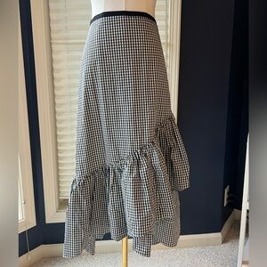 Black and White Gingham Ruffle Skirt